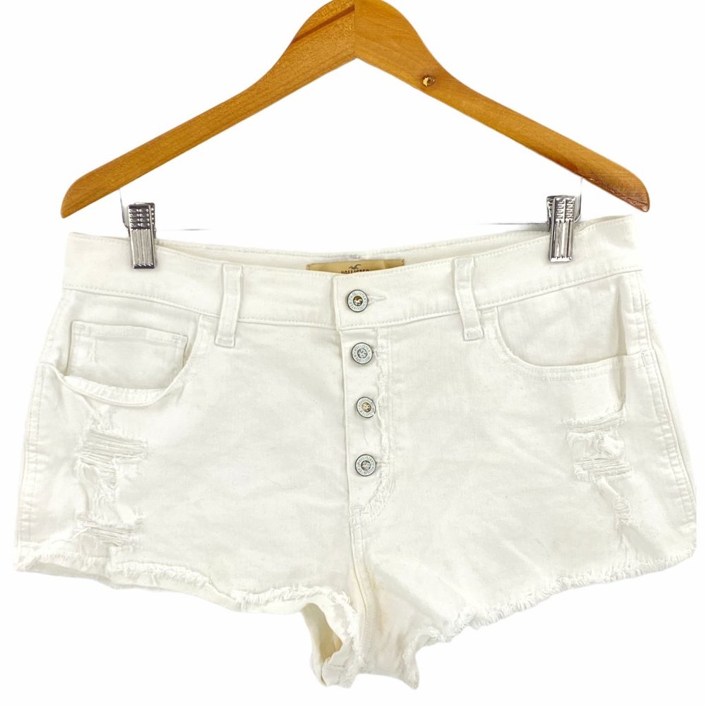 Hollister Vintage Relaxed High Rise White Distress